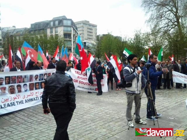 Güney Azərbaycan Demokrat Partiyası (GADP) Brusseldə İran rejiminə qarşı, etraz mitingi keçirildi