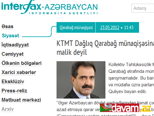 MDHP sədri, Millət Vəkili Fərəc Quliyevin interfax agentliyinə MÜSAHİBƏSİ