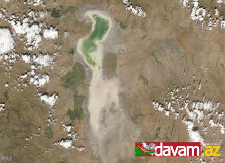 NASAnın Urmiya gölünün durumu barədə kosmosdan çəkdiyi acınacaqlı bir şəkil