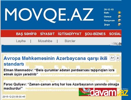 Avropa Məhkəməsinin Azərbaycana qarşı ikili standartı