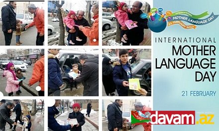 Sulduzda Uluslararası Ana Dili Günündə türkcə kitablar paylanılıb