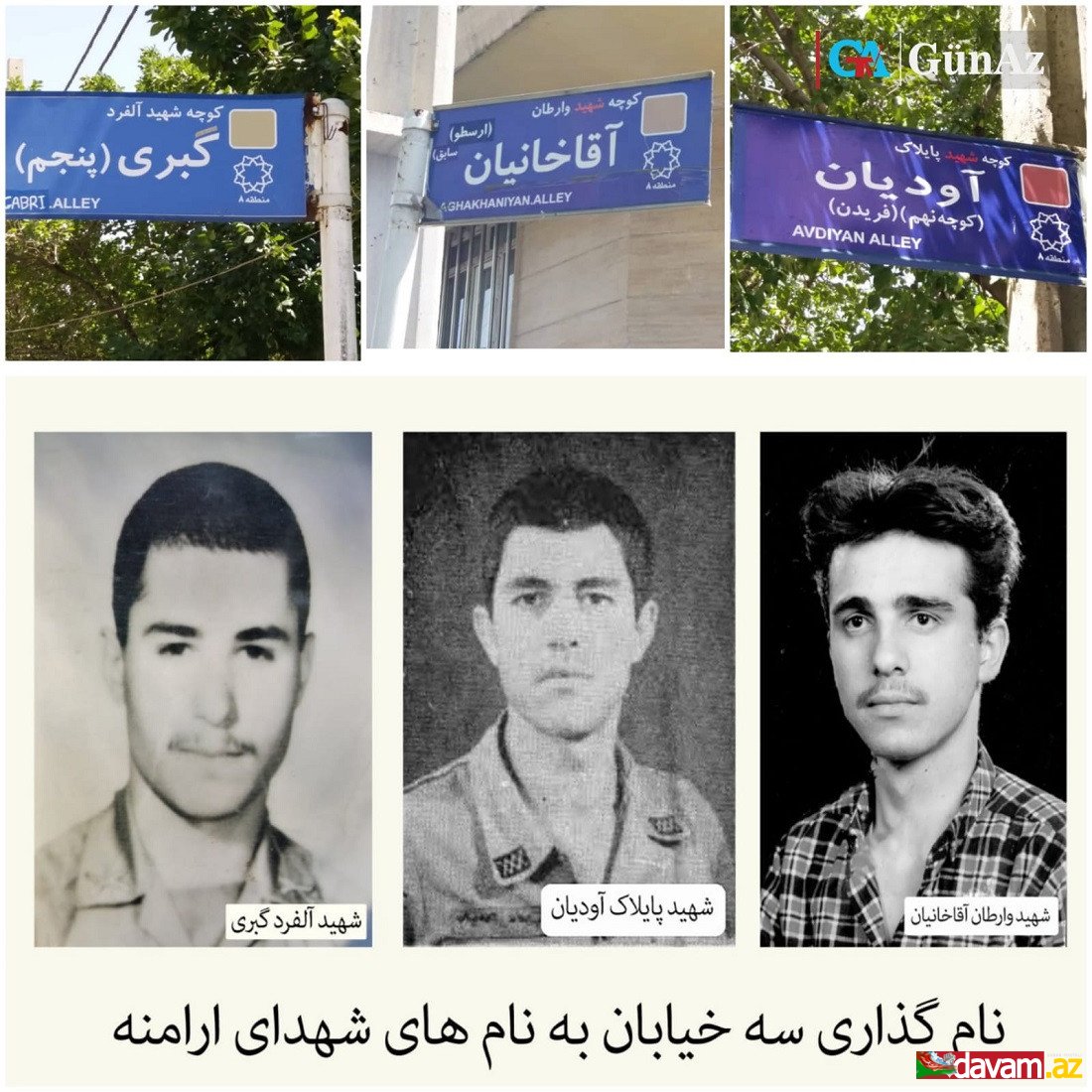 Tehranda 3 küçənin adı erməniləşdirildi