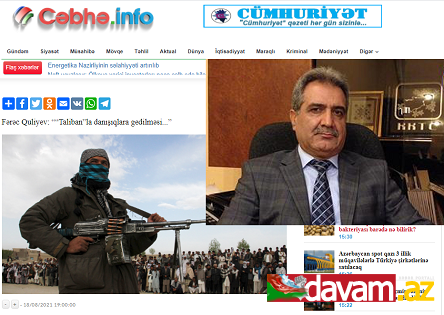 Fərəc Quliyev: ““Taliban”la danışıqlara gedilməsi...”